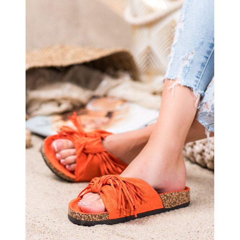 Bestelle Velúr papucs szegéllyel narancssárga 1