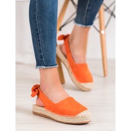 Nio Nio Espadrilles felfedezett sarokkal narancs 2