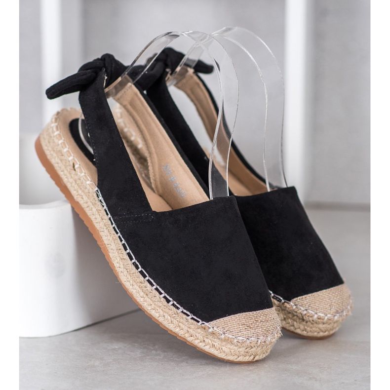 Nio Nio Espadrilles felfedezett sarokkal fekete 2 Nio Nio Espadrilles felfedezett sarokkal fekete 2