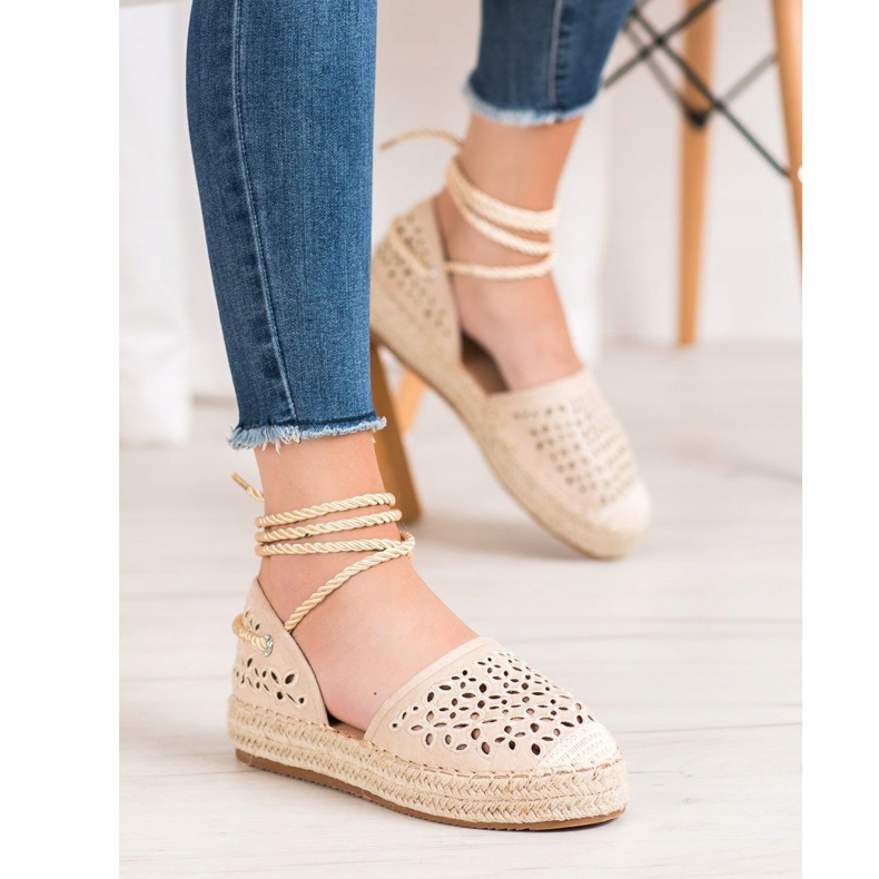 Bella Star Kötve Espadrilles A Platformon bézs 2
