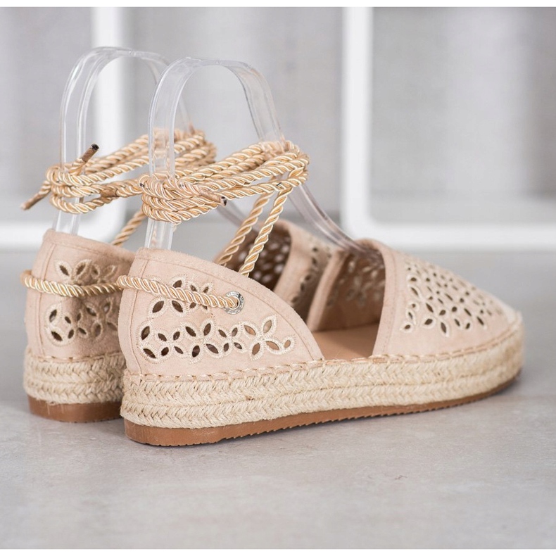 Bella Star Kötve Espadrilles A Platformon bézs 1