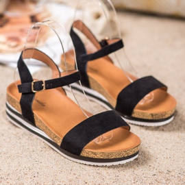 Renda Alkalmi velúr szandál fekete 1