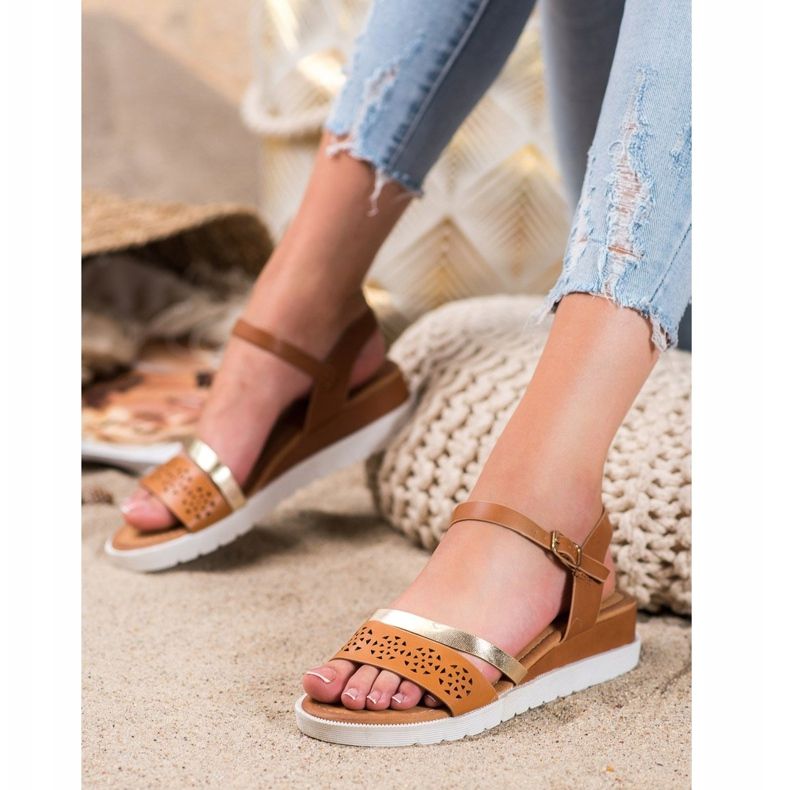 Renda Ék szandál Eco bőrrel barna 1