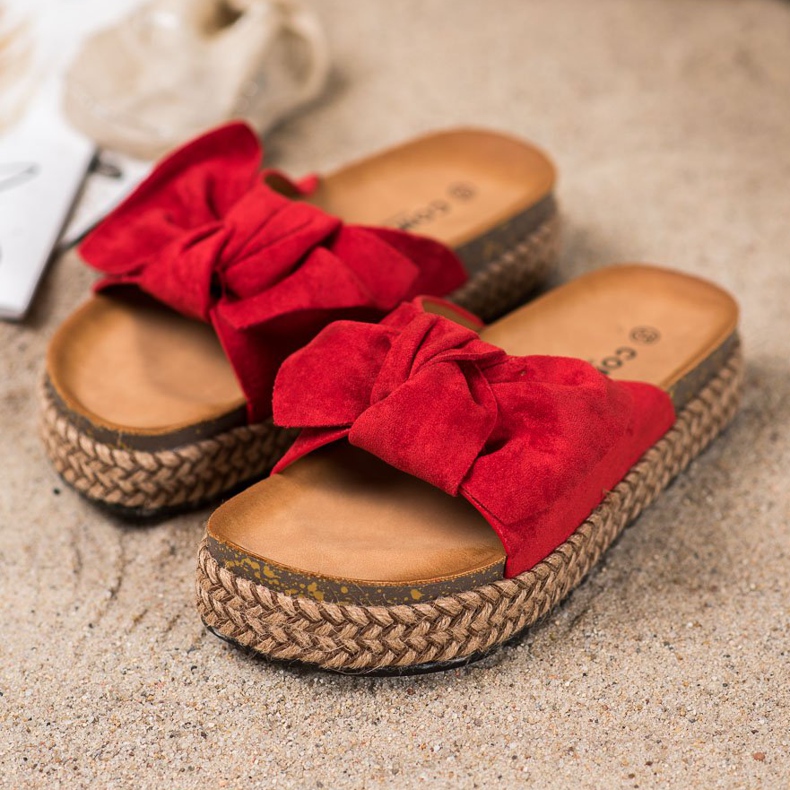 Comer Papucs a magas platformon piros 1