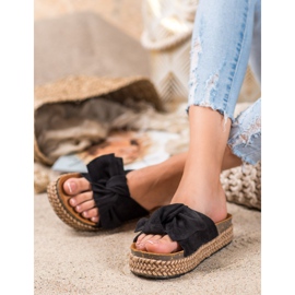 Comer Papucs a magas platformon fekete 2