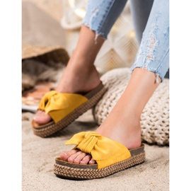 Comer Papucs a magas platformon sárga 1