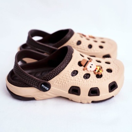 Giolan Gyermek barna hab Crocs Brown Cowboy papucs 2