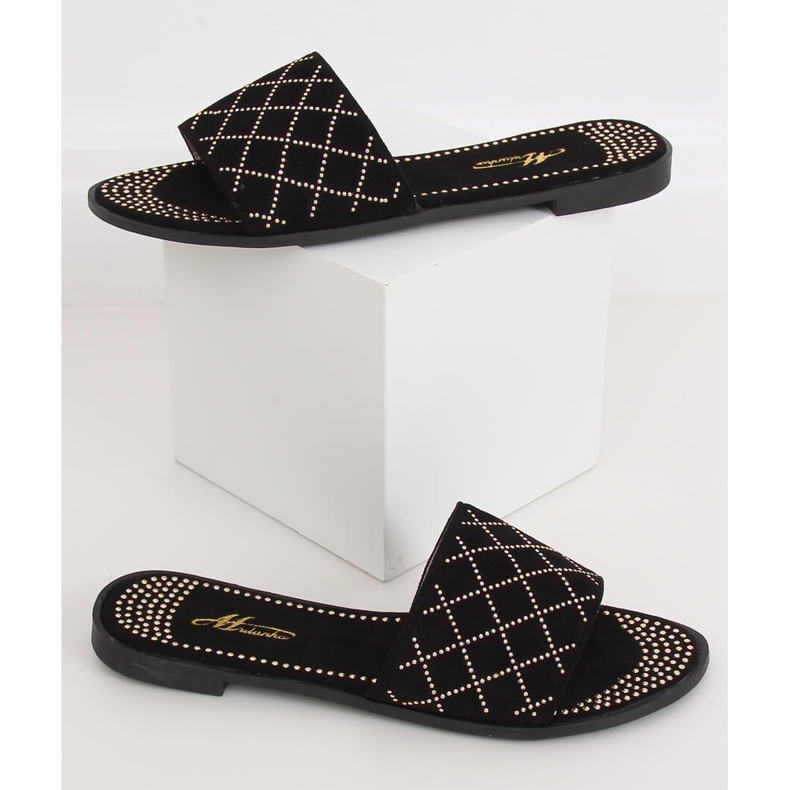 Fekete női fekete papucs Q-85 Fekete 2