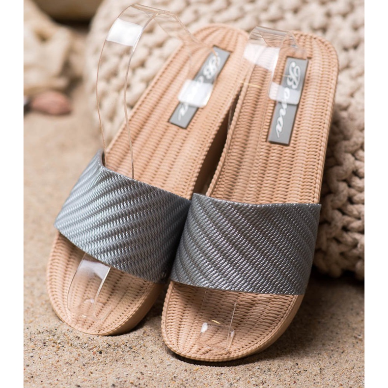 Bona Stílusos ék papucs szürke 1 Bona Stílusos ék papucs szürke 1