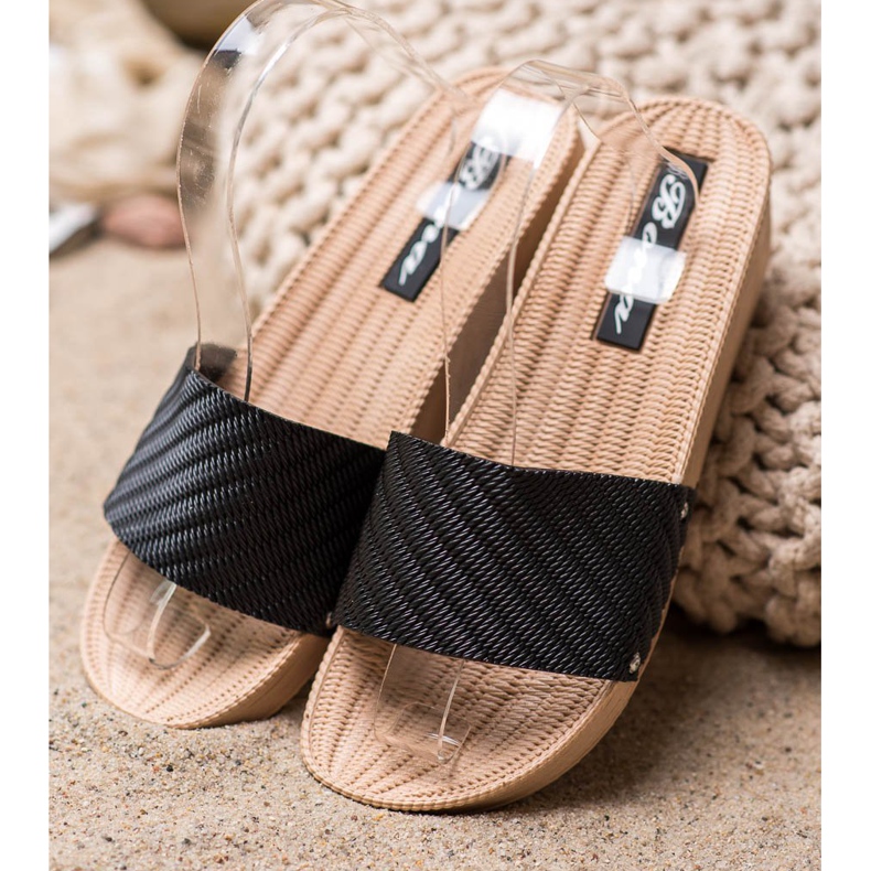 Bona Stílusos ék papucs fekete 2 Bona Stílusos ék papucs fekete 2