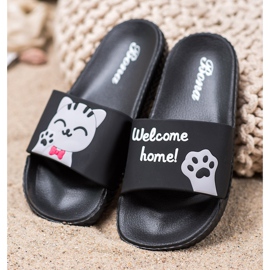 Bona Fekete papucs alkalmazással 1