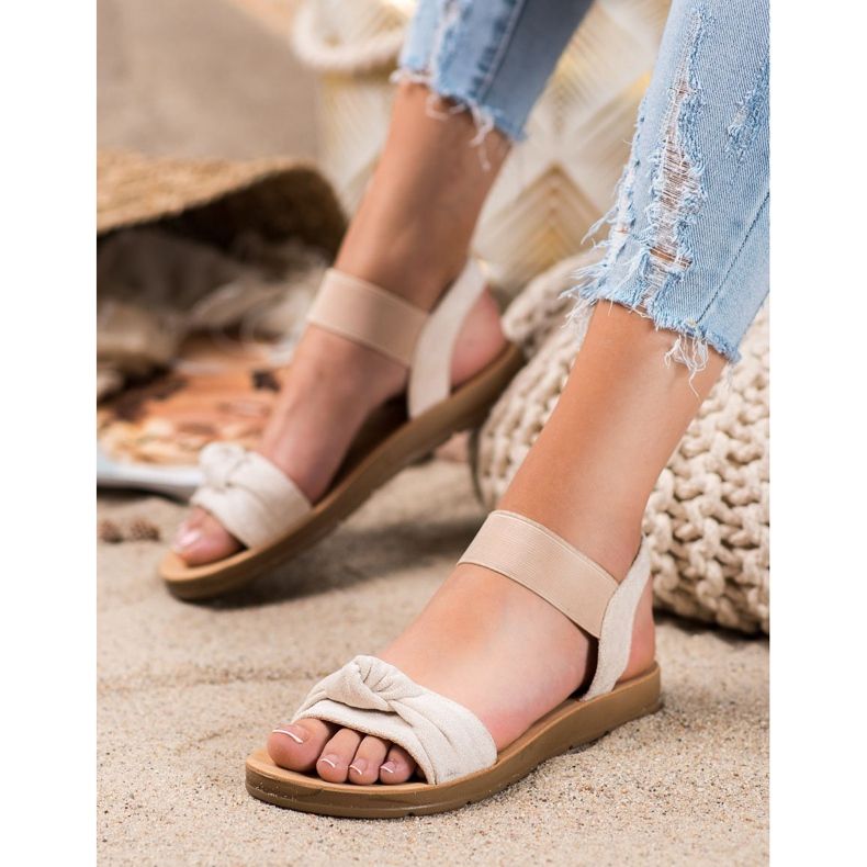 SHELOVET Csúsztatható szandál barna 1