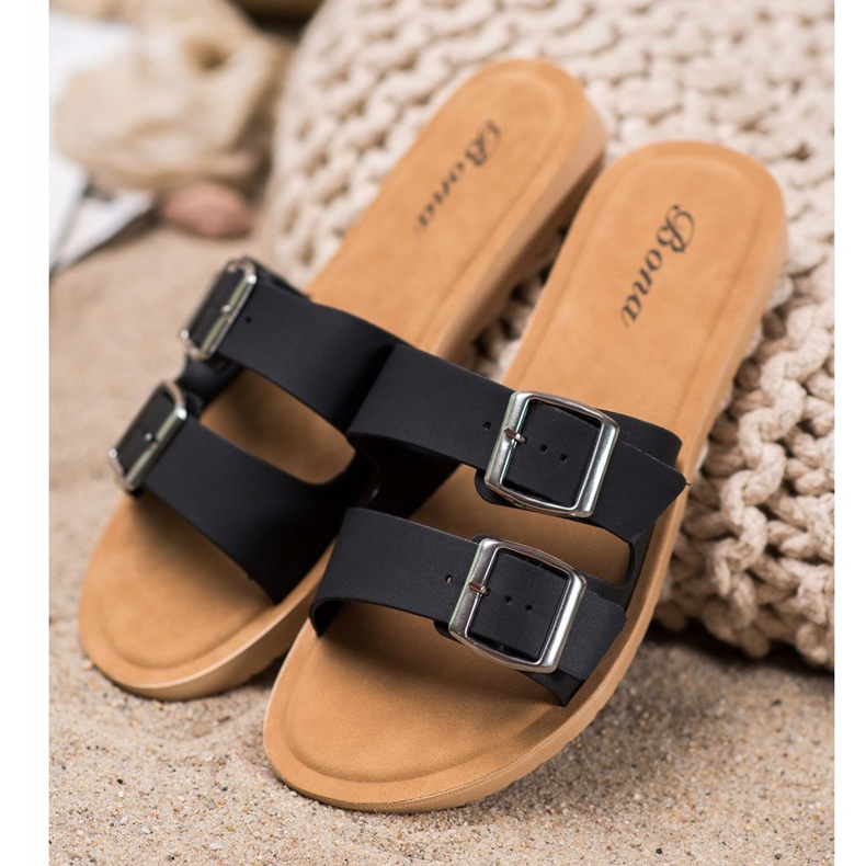 Bona Klasszikus papucs csattal fekete 2 Bona Klasszikus papucs csattal fekete 2