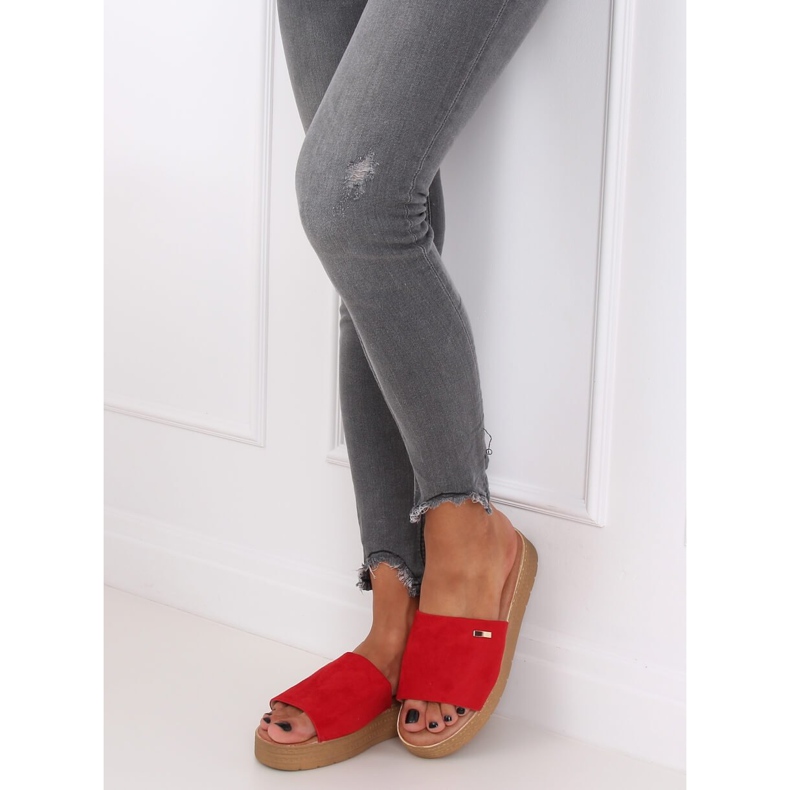 Piros Női piros papucs G-576 Red 2