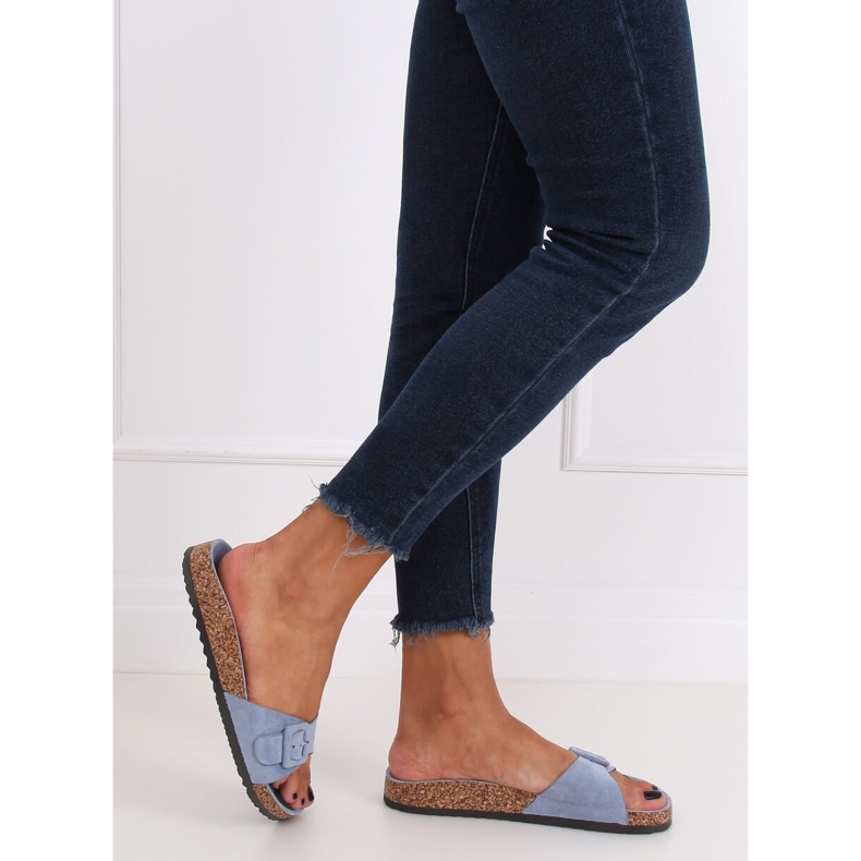 Kék G-5026 Kék parafa talpú papucs 2