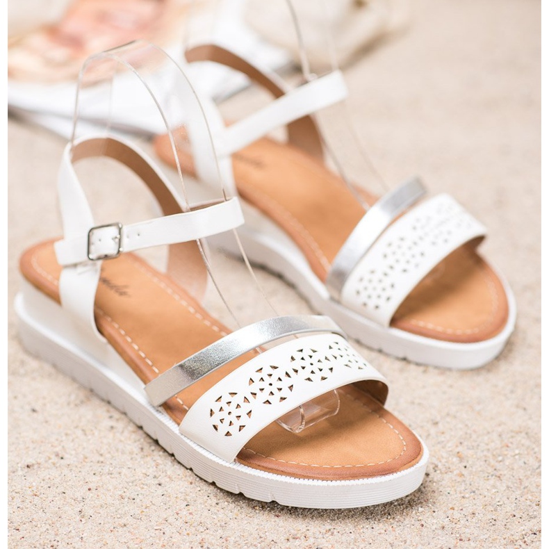 Renda Ék szandál Eco bőrrel fehér 1