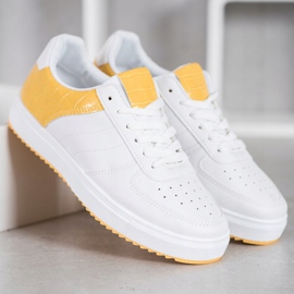 SHELOVET Stílusos cipő a platformon fehér 1