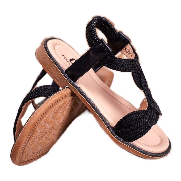 FRROCK Gyermek fekete Lamado szandál 3