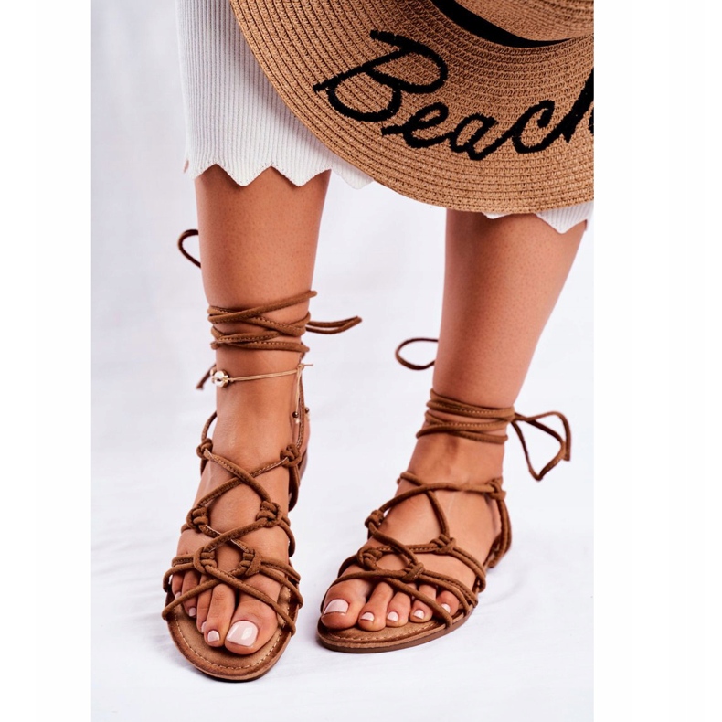 PS1 Női szandál kötött Camel Negros barna 2