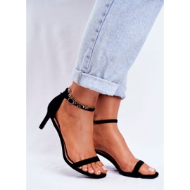 SEA Női klasszikus szandál a magas sarkú fekete Mintore -ban 1