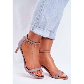 PS1 Női szandál magas sarkú klasszikus szürke Mintore 1