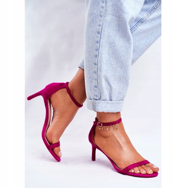PS1 Női szandál klasszikus sarkú fukszia áruházban rózsaszín 2