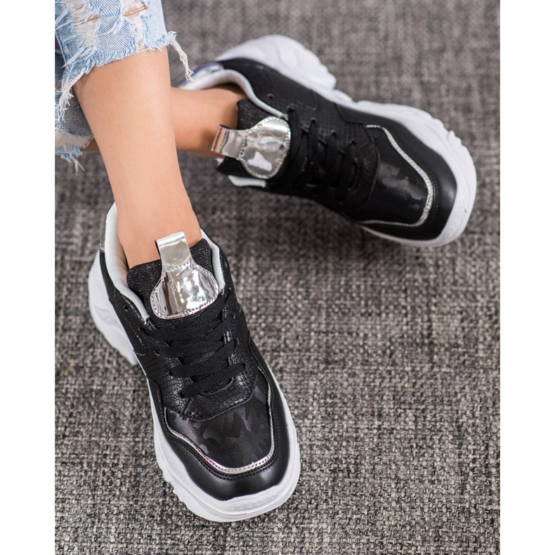 SHELOVET Eco bőr cipők fekete szürke 1