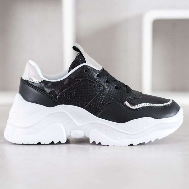 SHELOVET Eco bőr cipők fekete szürke 2