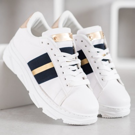 Weide Cipők a platformon fehér fekete sárga 2