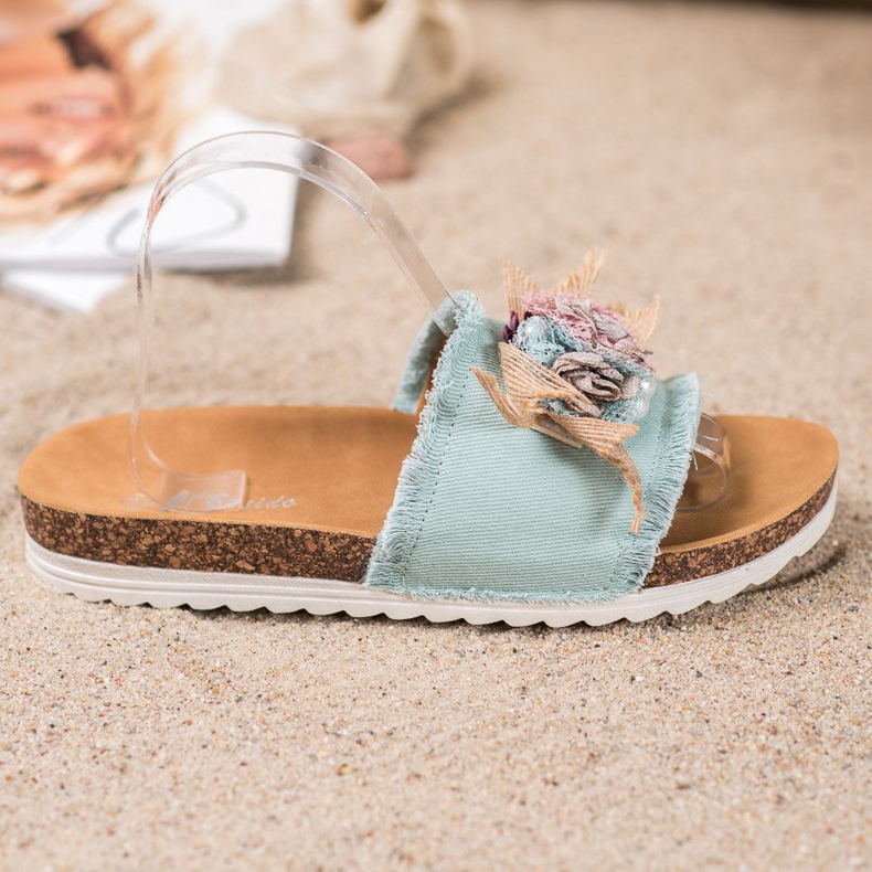 SHELOVET Divatos papucs barna zöld 1