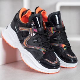 Weide Divat Cipők fekete narancssárga 1