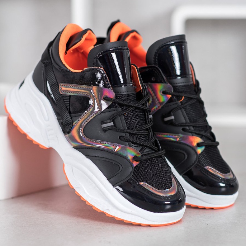 Weide Divat Cipők fekete narancssárga 1 Weide Divat Cipők fekete narancssárga 1