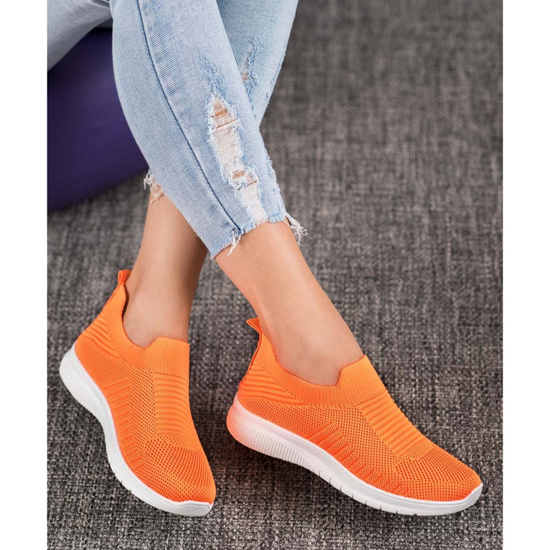 SHELOVET Textil csúszásgátló cipő narancs 2