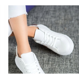 SHELOVET Divatos Eco bőr cipő fehér sárga 1