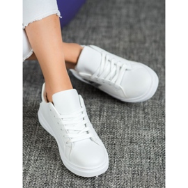 SHELOVET Divatos Eco bőr cipő fehér szürke 1