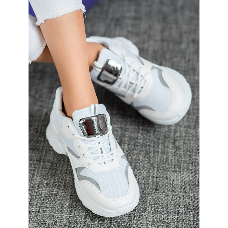 SHELOVET Stílusos cipők fehér szürke 1