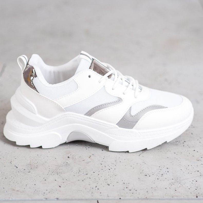 SHELOVET Stílusos cipők fehér szürke 2