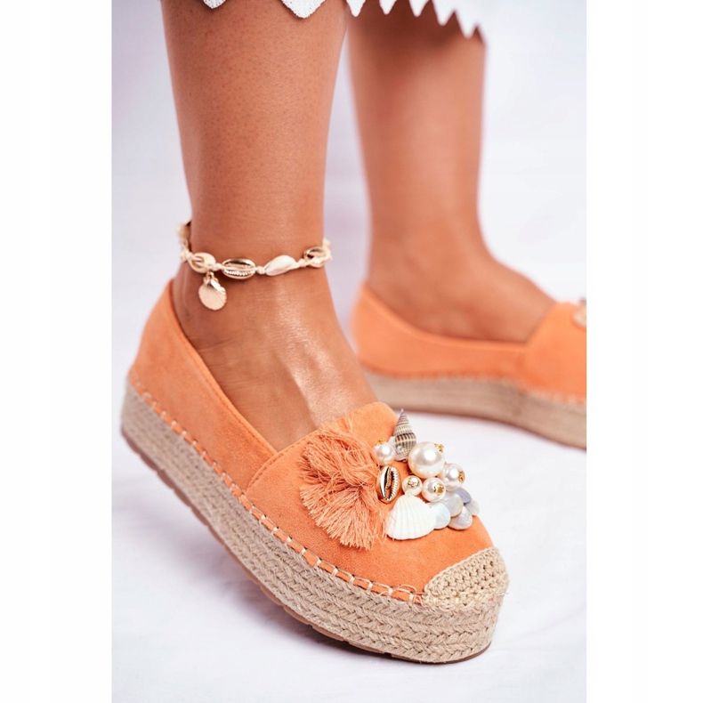 PS1 Női espadrillák a denveri narancssárga lenvászon platformon 2 PS1 Női espadrillák a denveri narancssárga lenvászon platformon 2
