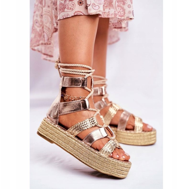 PS1 Női szandál az Espadrilles Golden Eromica platformon aranysárga 2