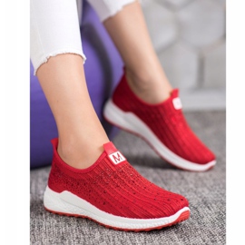 SHELOVET Piros cipő kristályokkal 1