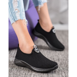 SHELOVET Áttört sportcipő fekete 1