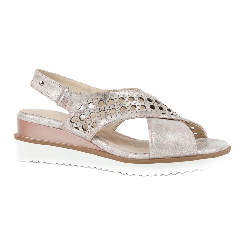 M.Daszyński Fémes rózsaszín szandál Daszyński 1838 szürke 5