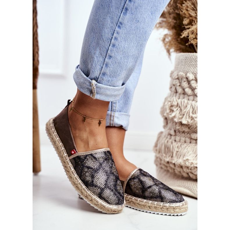 Női espadrilles, fonott talpbarna Big Star FF274A515 1