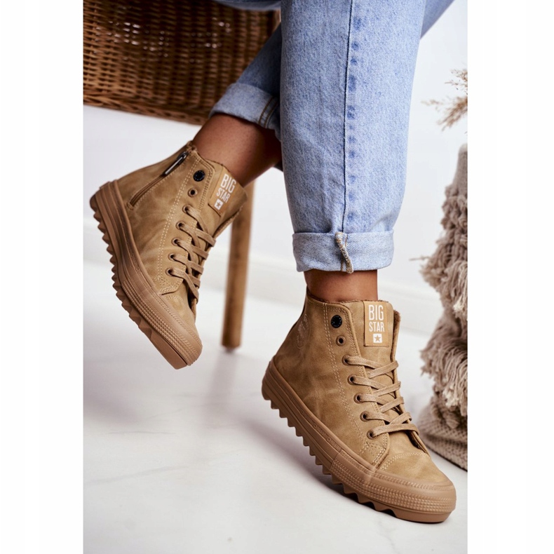 Női cipők Big Star High Warm Camel GG274072 barna 2 Női cipők Big Star High Warm Camel GG274072 barna 2