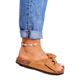 NFR Női barna papucs íjjal Wendy Cork 2