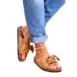 NFR Női barna papucs íjjal Wendy Cork 1