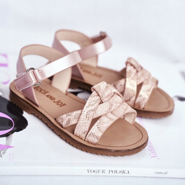 FRROCK Gyermek szandál tépőzárral Lányoknak Pink Lilo rózsaszín sárga 1