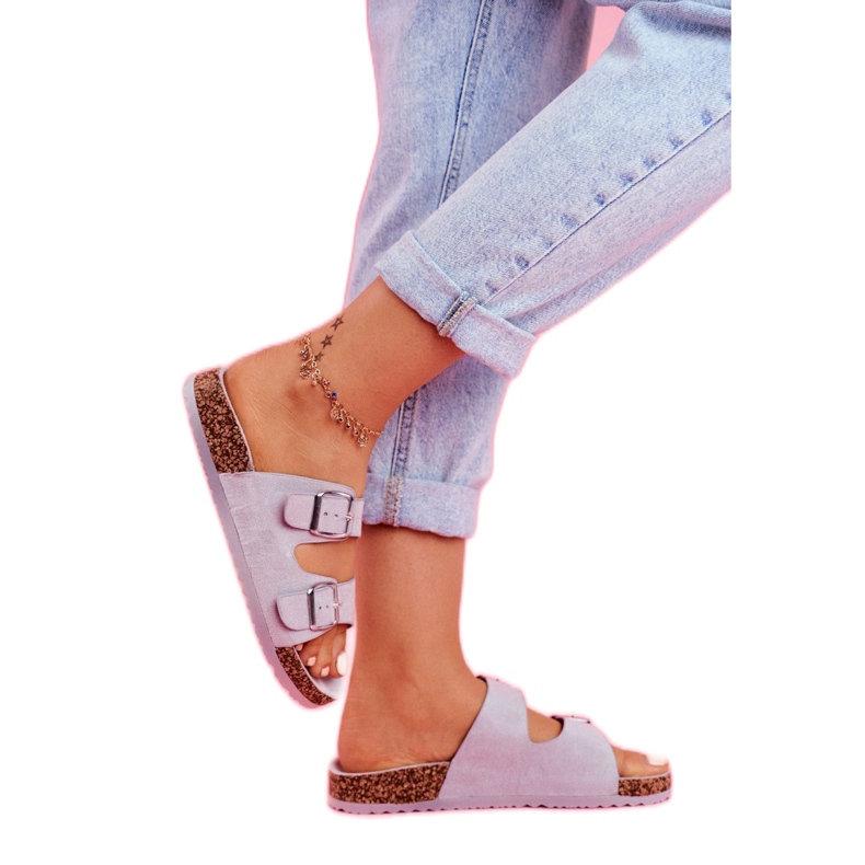 EVE Női papucs parafán, csatokkal Szürke Si Senor 3