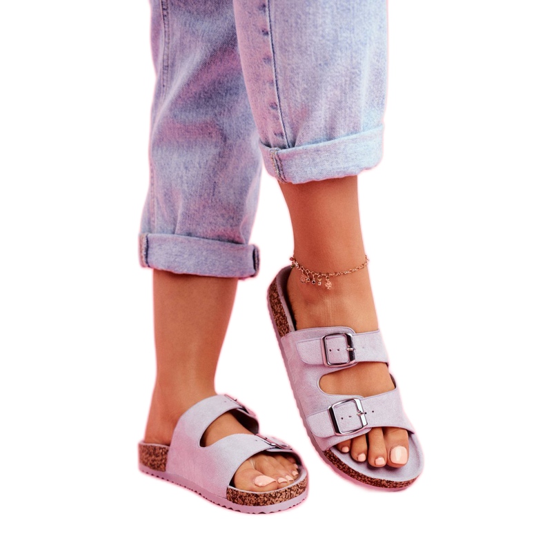 EVE Női papucs parafán, csatokkal Szürke Si Senor 1