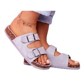 EVE Női papucs parafán, csatokkal Szürke Si Senor 4